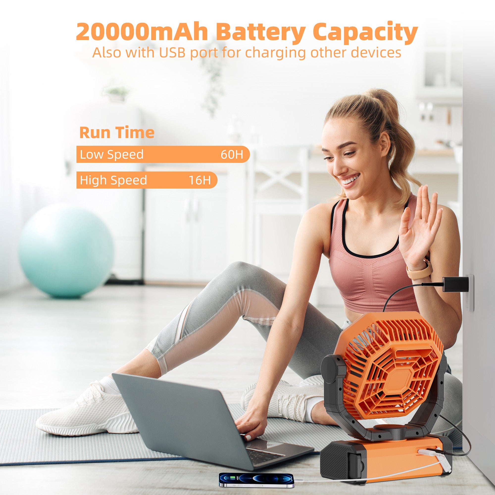 Xtao Portable Table Fan, 20000mAh Rechargeable Cordless Ventilator w/ LED Lantern, Remote, Hanger Hook, Timer, 270° Pivot 90° Oscillating 4 Speed Quiet Brushless Motor, Indoor & Outdoor Garden Patio Xtao Portable Table Fan, 20000mAh Rechargeable Cordless Ventilator w/ LED Lantern, Remote, Hanger Hook, Timer, 270° Pivot 90° Oscillating 4 Speed Quiet Brushless Motor, Indoor & Outdoor Garden Patio